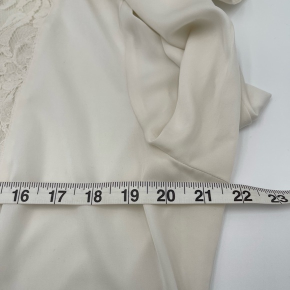 Ralph Lauren Women Blouse Long Sleeve Lace Front Size XL Polyester Cream Color - Picture 10 of 12